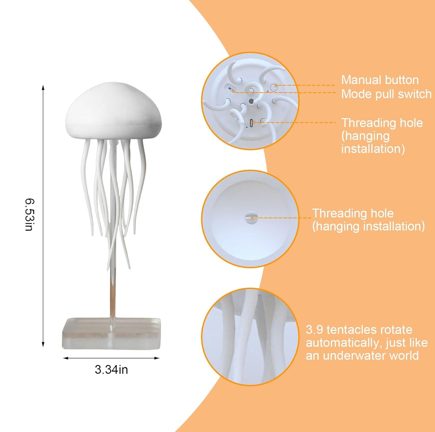 Dropshipping india Jellyfish Baby LED Night Light β Soothing Ocean-Inspired Desk & Room Lamp