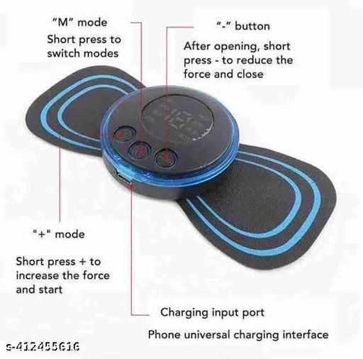 Mini Massage Machine Mini Massager Portable Rechargeable Full Body Massager For Pain Relief With 8 Mode Ems Neck Cervical Massager (Body Massager) (Vib-Mass),Multicolour