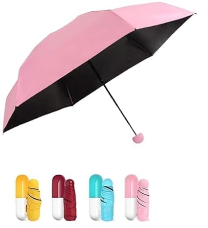 Dropshipping india Mini Capsule Umbrella – 6-Rib UV-Resistant Pocket Umbrella (18.5cm Folded), Waterproof & Windproof for Men, Women & Kids