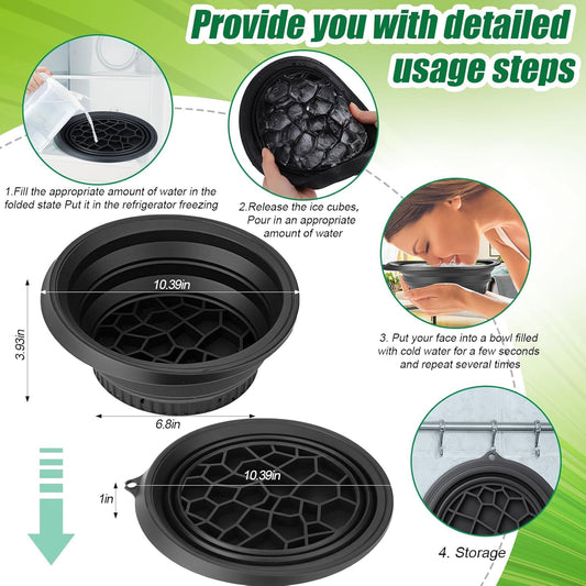 Collapsible Silicone Ice Facial Bowl for Face Ice Bath | Pore Tightening, Puffiness Relief & Skin Glow