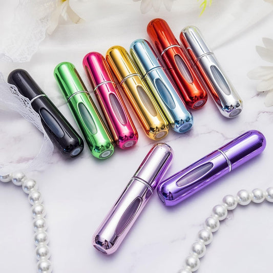 Refillable Perfume Atomizer Bottle, Portable Travel Perfume Mini Spray Bottles, Cologne Dispenser Perfume Bottles, Portable Empty Perfume Spray Bottle for Travel, Perfume Container with Bag (4 Pcs)