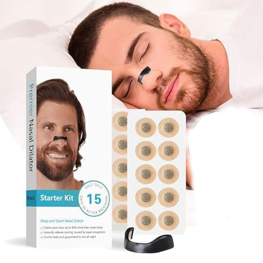 Premier Nasal Dilator Starter Kit – Black | Sleep & Sport Nasal Breathing Aid (15-Day Supply)