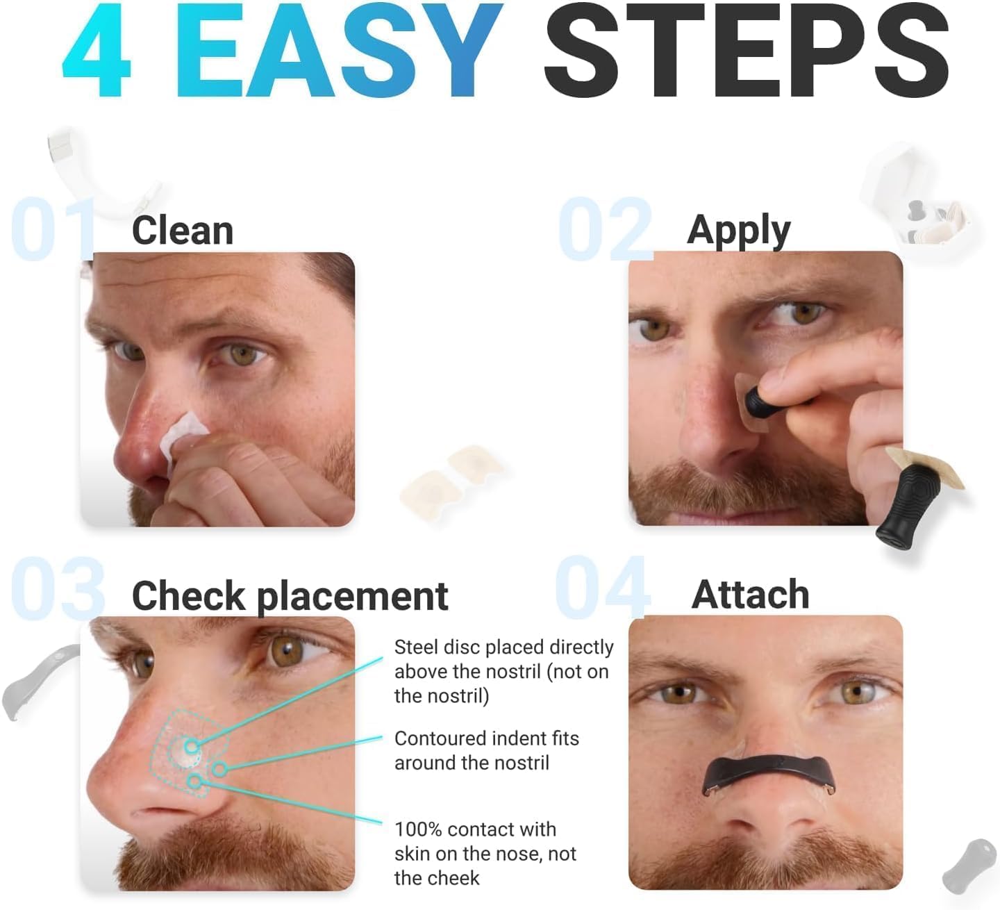 Premier Nasal Dilator Starter Kit – Black | Sleep & Sport Nasal Breathing Aid (15-Day Supply)