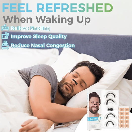 Premier Nasal Dilator Starter Kit – Black | Sleep & Sport Nasal Breathing Aid (15-Day Supply)
