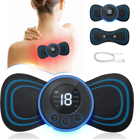Mini Massage Machine Mini Massager Portable Rechargeable Full Body Massager For Pain Relief With 8 Mode Ems Neck Cervical Massager (Body Massager) (Vib-Mass),Multicolour