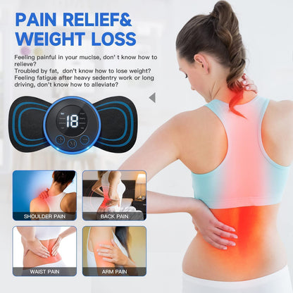 Mini Massage Machine Mini Massager Portable Rechargeable Full Body Massager For Pain Relief With 8 Mode Ems Neck Cervical Massager (Body Massager) (Vib-Mass),Multicolour