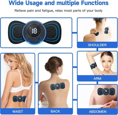 Mini Massage Machine Mini Massager Portable Rechargeable Full Body Massager For Pain Relief With 8 Mode Ems Neck Cervical Massager (Body Massager) (Vib-Mass),Multicolour
