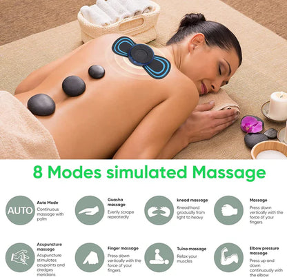 Mini Massage Machine Mini Massager Portable Rechargeable Full Body Massager For Pain Relief With 8 Mode Ems Neck Cervical Massager (Body Massager) (Vib-Mass),Multicolour