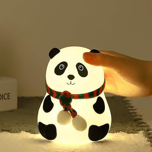 Dropshipping india Cute Panda LED Night Light – Soft Silicone Bedside Lamp with Cozy Glow Silicone Panda Touch Lamp Night Light for Kids Lover Gifts for Teen Girls Boys Nightlight Lamp Cute Aesthetic Baby Room Decor Gifts for Girlfreinds