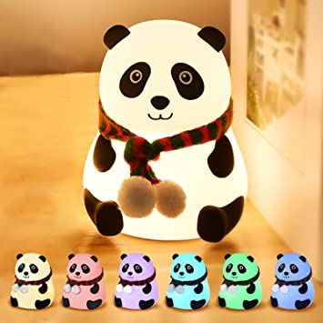 Dropshipping india Cute Panda LED Night Light – Soft Silicone Bedside Lamp with Cozy Glow Silicone Panda Touch Lamp Night Light for Kids Lover Gifts for Teen Girls Boys Nightlight Lamp Cute Aesthetic Baby Room Decor Gifts for Girlfreinds