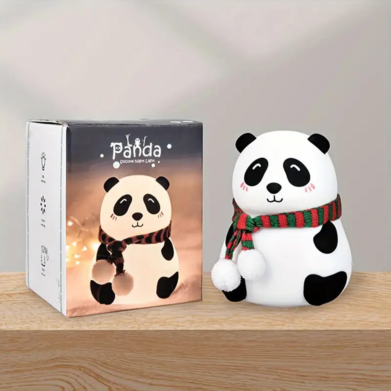 Dropshipping india Cute Panda LED Night Light – Soft Silicone Bedside Lamp with Cozy Glow Silicone Panda Touch Lamp Night Light for Kids Lover Gifts for Teen Girls Boys Nightlight Lamp Cute Aesthetic Baby Room Decor Gifts for Girlfreinds