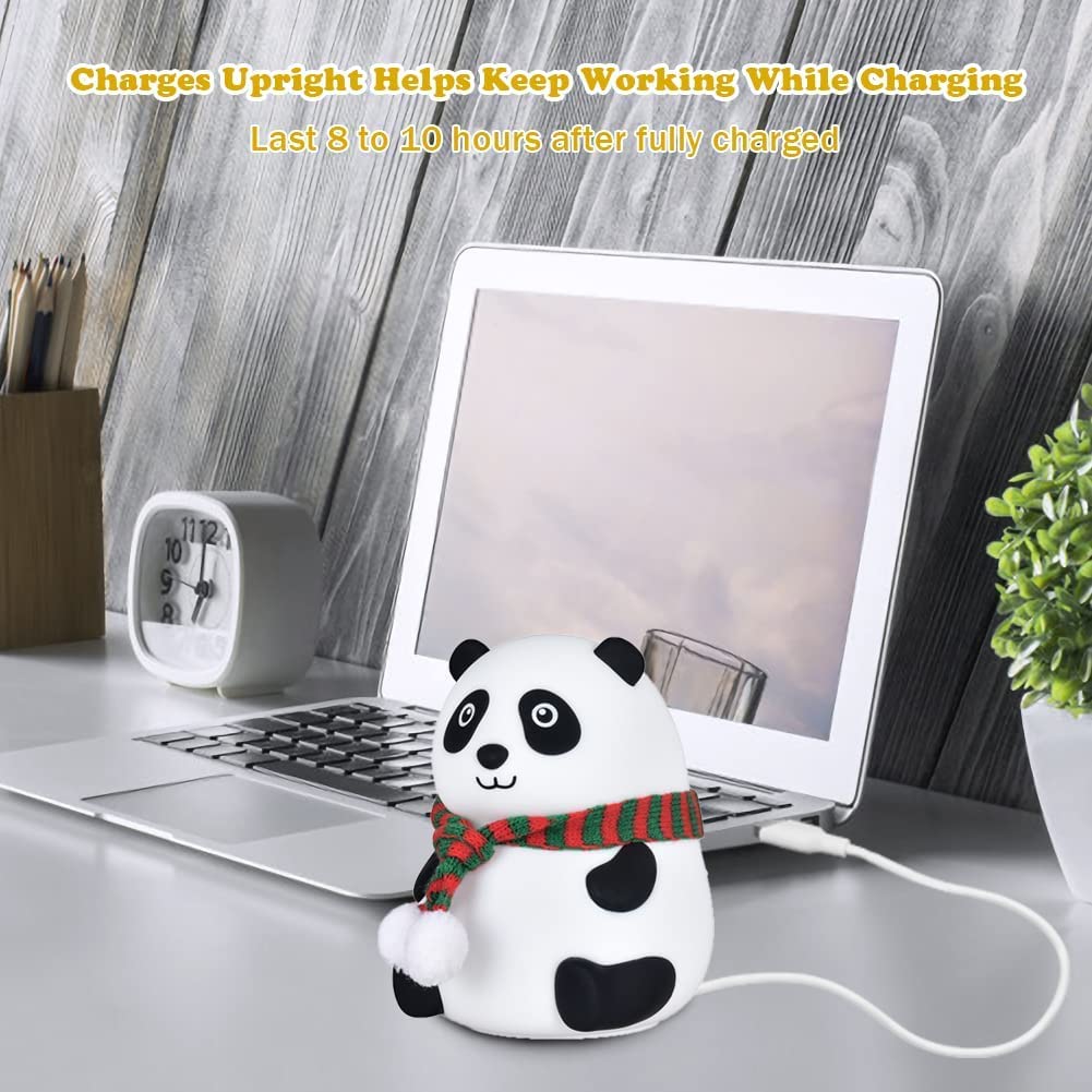 Dropshipping india Cute Panda LED Night Light – Soft Silicone Bedside Lamp with Cozy Glow Silicone Panda Touch Lamp Night Light for Kids Lover Gifts for Teen Girls Boys Nightlight Lamp Cute Aesthetic Baby Room Decor Gifts for Girlfreinds