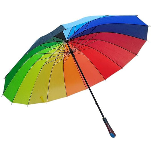 Dropshipping india Large 75 cm Rainbow Umbrella - Colorful and Vibrant Oversized Umbrella with Bright Rainbow Pattern - Stylish, Portable, and Durable Umbrella for Rain and Sun
