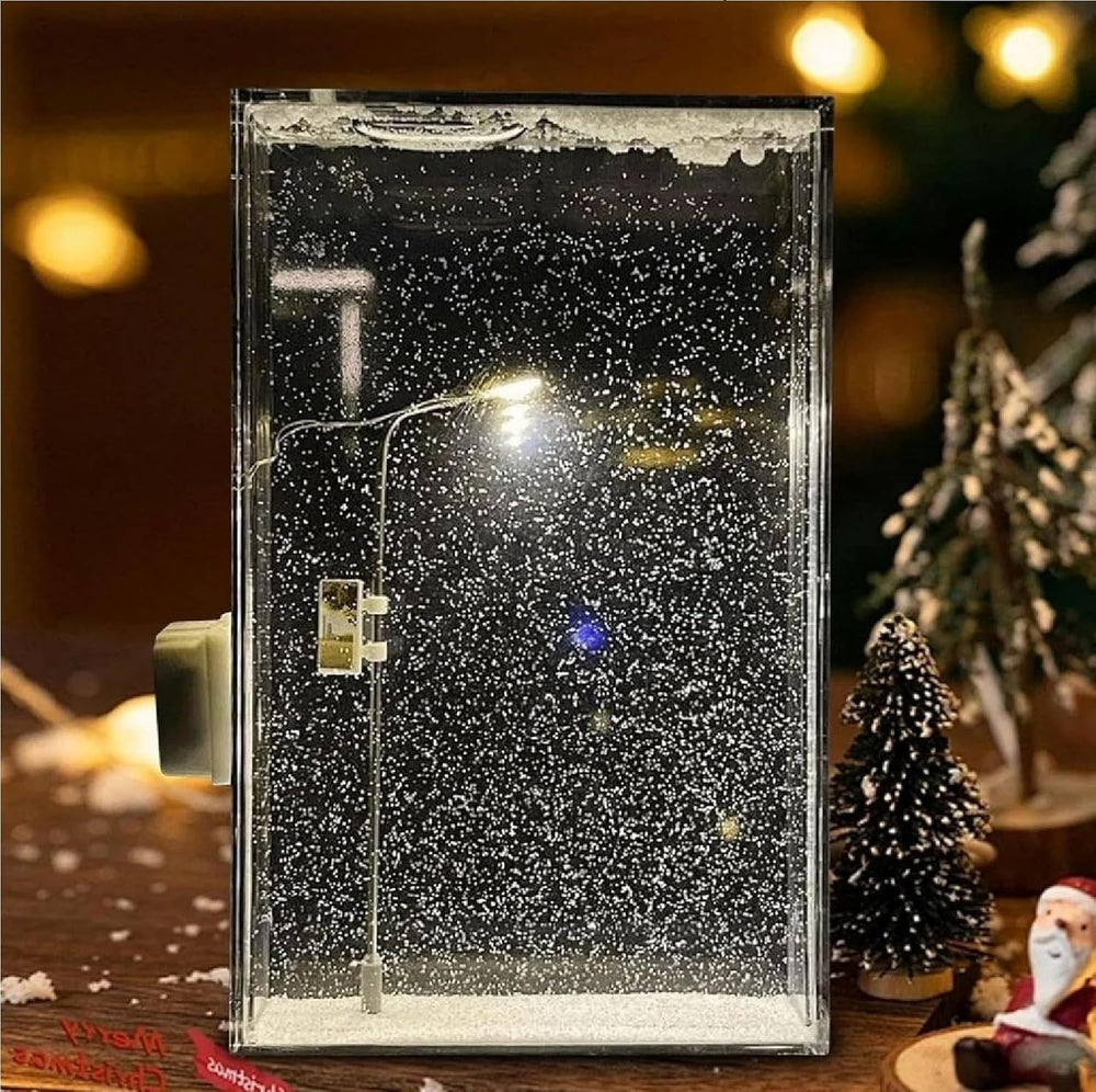Snowfall Lamp, Street Light Snow Globe, Handmade DIY Snow Scenery Night Light, Christmas Desktop Decor for Birthday, Make Your Own Christmas Night Light, Snowflake Lamp for Family and Kids