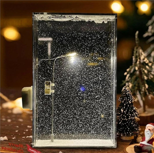 Snowfall Lamp, Street Light Snow Globe, Handmade DIY Snow Scenery Night Light, Christmas Desktop Decor for Birthday, Make Your Own Christmas Night Light, Snowflake Lamp for Family and Kids