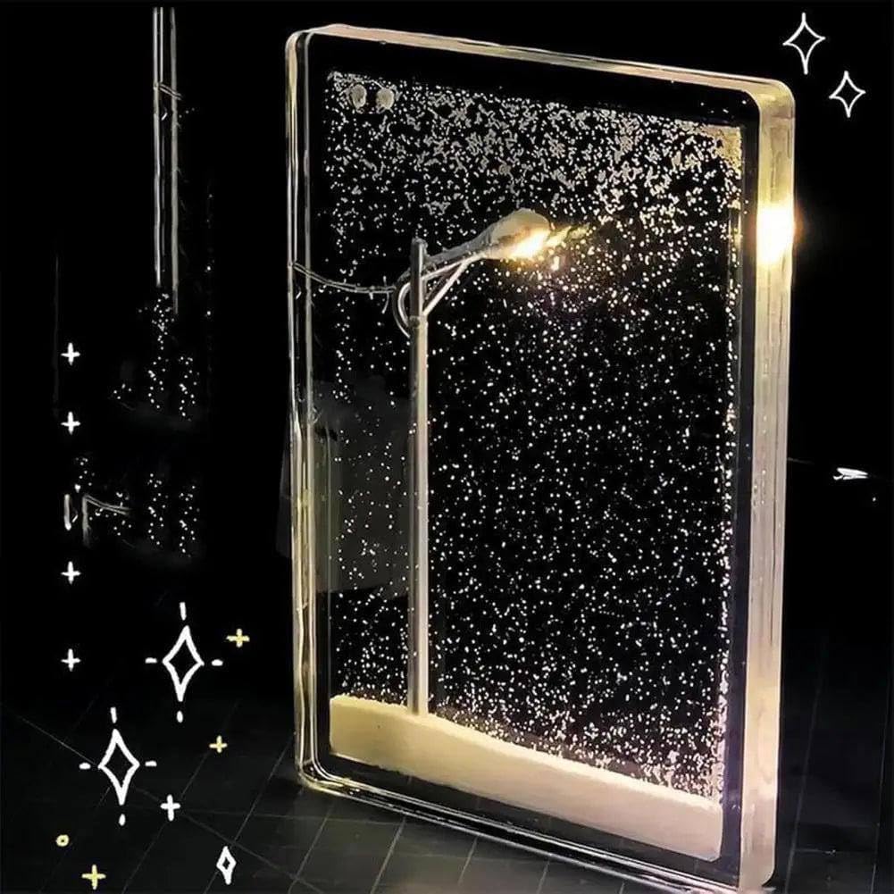 Snowfall Lamp, Street Light Snow Globe, Handmade DIY Snow Scenery Night Light, Christmas Desktop Decor for Birthday, Make Your Own Christmas Night Light, Snowflake Lamp for Family and Kids