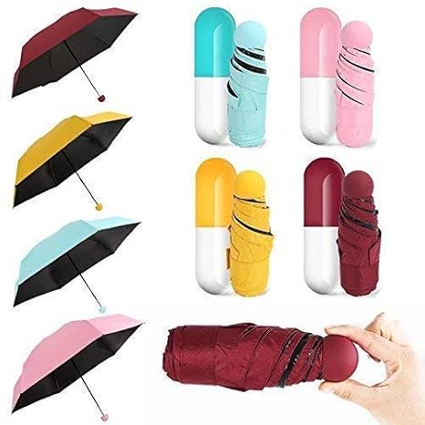 Dropshipping india Mini Capsule Umbrella – 6-Rib UV-Resistant Pocket Umbrella (18.5cm Folded), Waterproof & Windproof for Men, Women & Kids