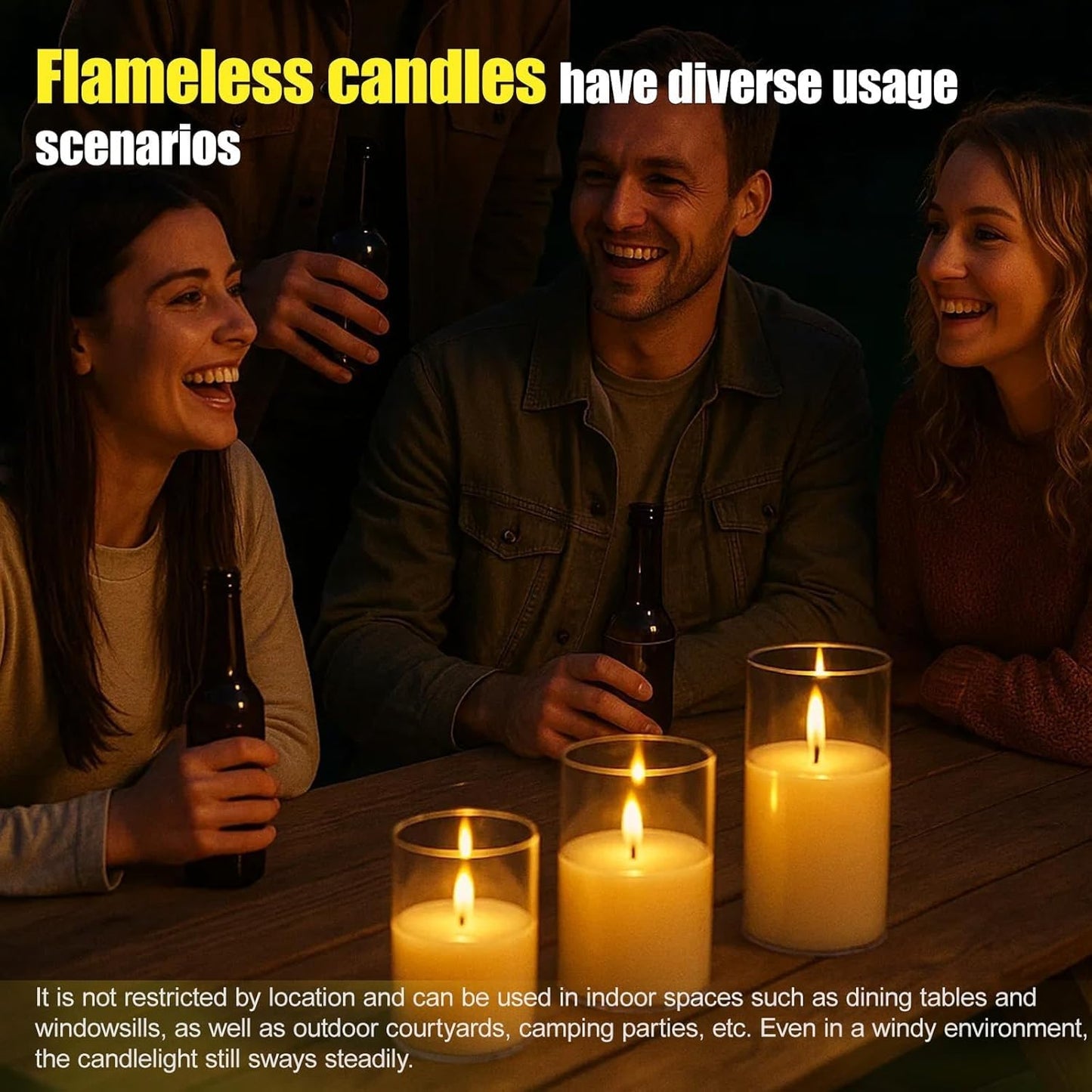 VERVENIX Flameless LED Pillar Candles – Realistic Warm Light for Home Décor, Safe & Elegant Ambiance