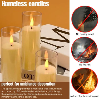 VERVENIX Flameless LED Pillar Candles – Realistic Warm Light for Home Décor, Safe & Elegant Ambiance