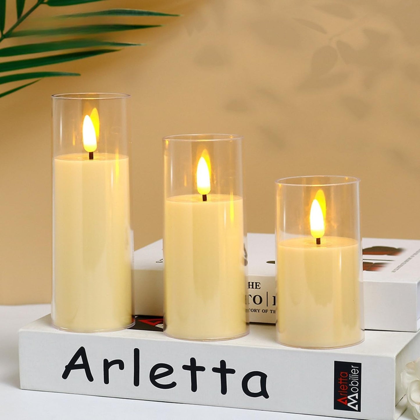 VERVENIX Flameless LED Pillar Candles – Realistic Warm Light for Home Décor, Safe & Elegant Ambiance