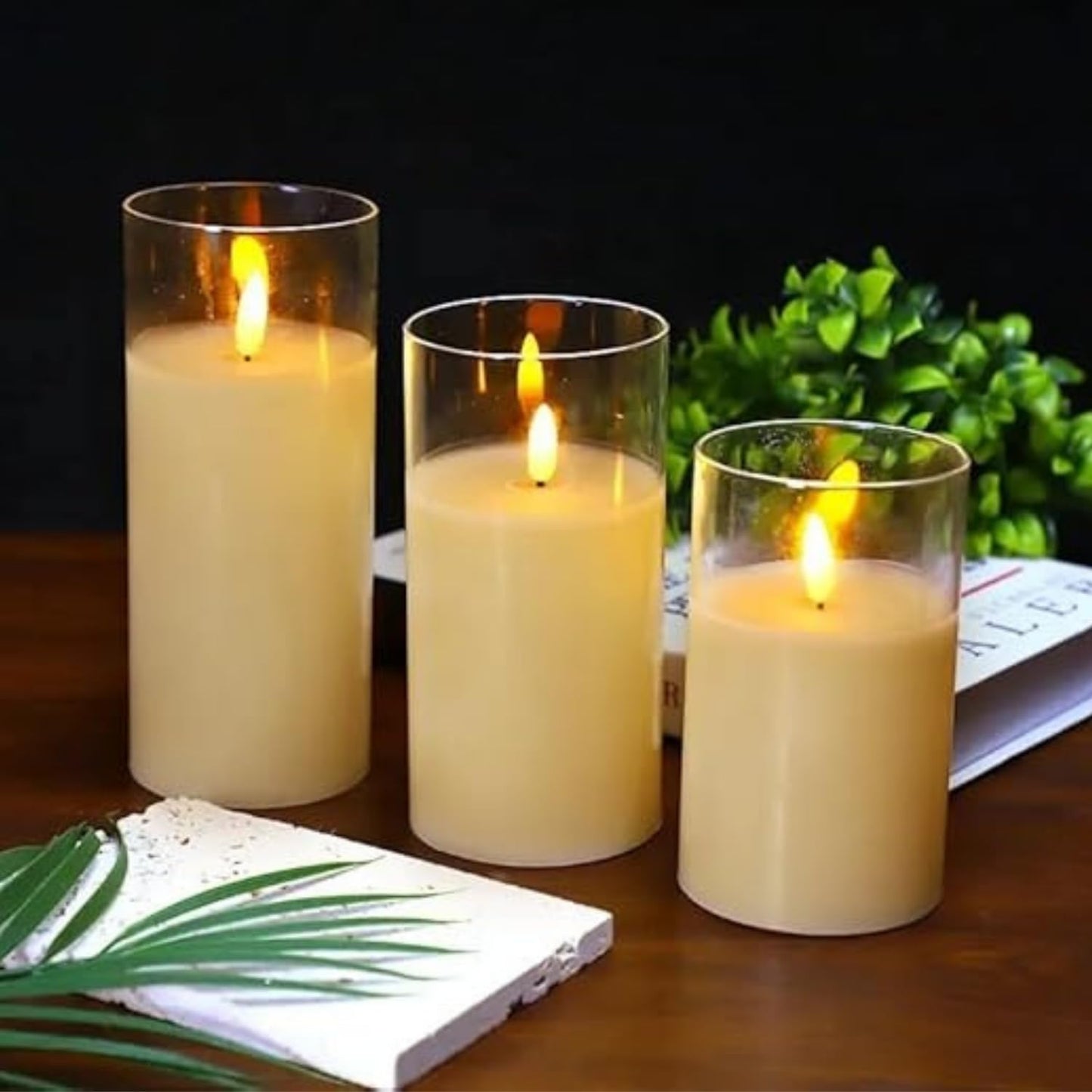 VERVENIX Flameless LED Pillar Candles – Realistic Warm Light for Home Décor, Safe & Elegant Ambiance