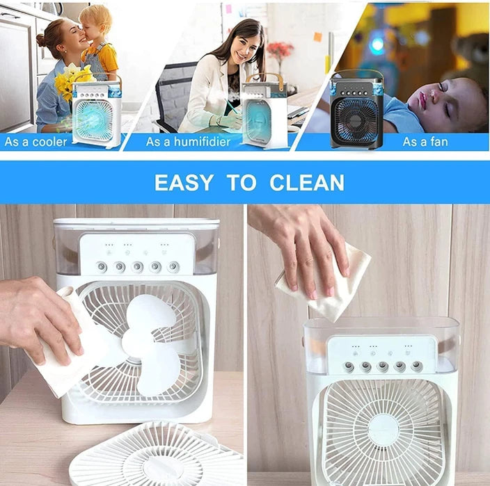 Portable Air Conditioner - Small Personal Air Cooler Quiet AC Portable Mini Computer Cooling Fan USB Powered 1/2/3H Timer, 3 Speed