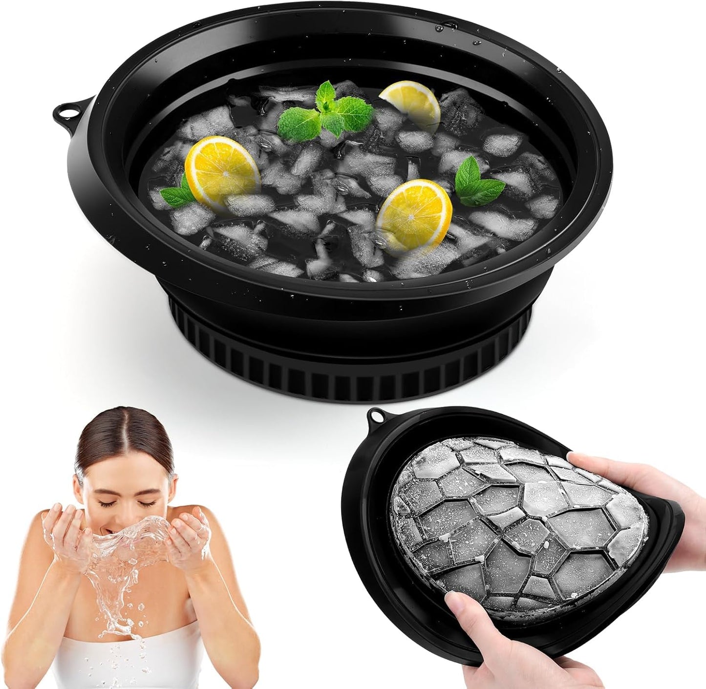 Collapsible Silicone Ice Facial Bowl for Face Ice Bath | Pore Tightening, Puffiness Relief & Skin Glow