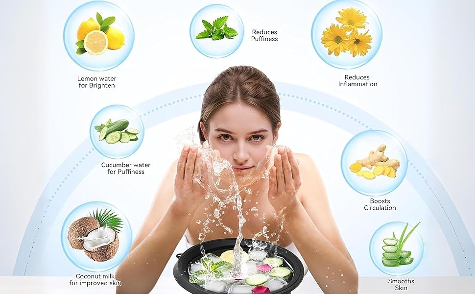 Collapsible Silicone Ice Facial Bowl for Face Ice Bath | Pore Tightening, Puffiness Relief & Skin Glow