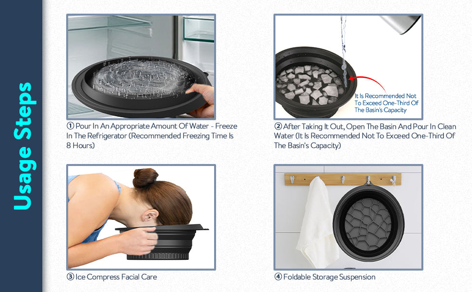 Collapsible Silicone Ice Facial Bowl for Face Ice Bath | Pore Tightening, Puffiness Relief & Skin Glow
