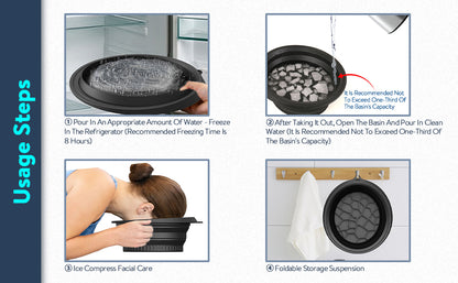 Collapsible Silicone Ice Facial Bowl for Face Ice Bath | Pore Tightening, Puffiness Relief & Skin Glow