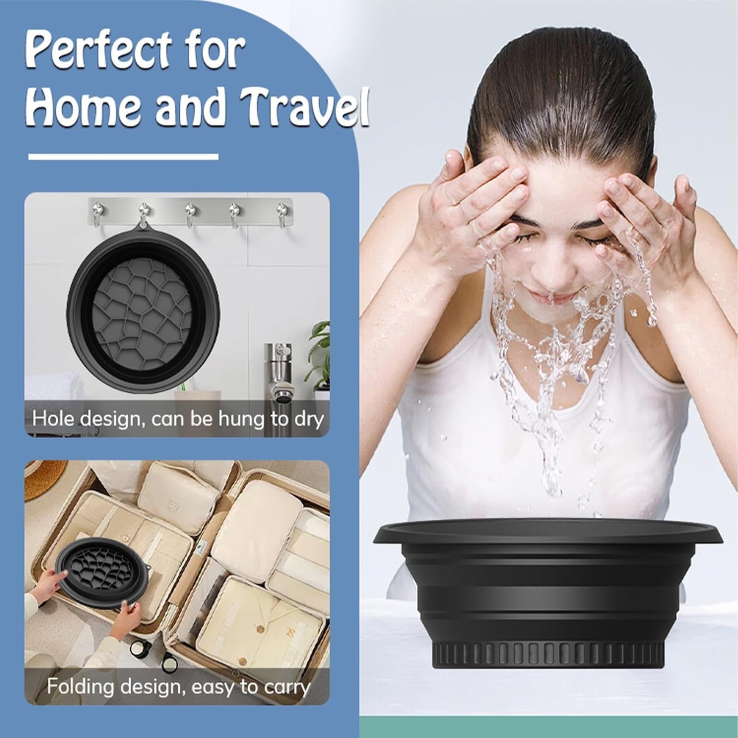 Collapsible Silicone Ice Facial Bowl for Face Ice Bath | Pore Tightening, Puffiness Relief & Skin Glow