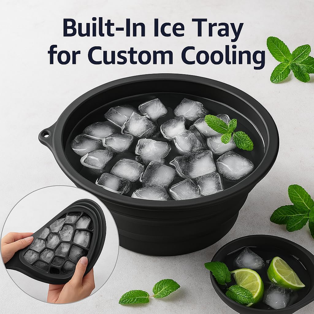 Collapsible Silicone Ice Facial Bowl for Face Ice Bath | Pore Tightening, Puffiness Relief & Skin Glow