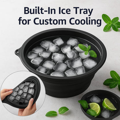 Collapsible Silicone Ice Facial Bowl for Face Ice Bath | Pore Tightening, Puffiness Relief & Skin Glow
