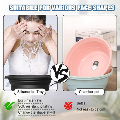 Collapsible Silicone Ice Facial Bowl for Face Ice Bath | Pore Tightening, Puffiness Relief & Skin Glow