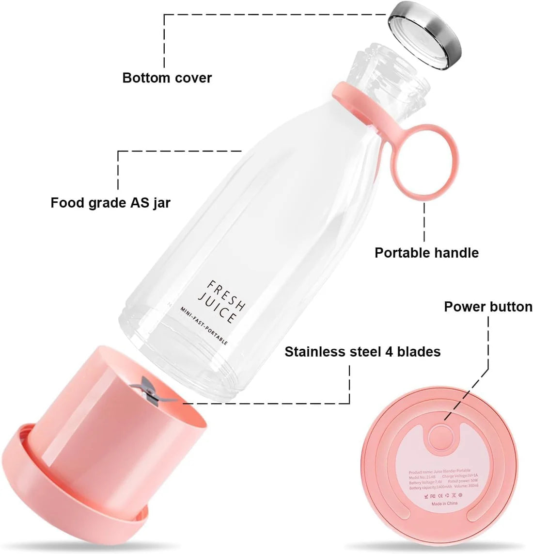 Mini Electric Juicer | Portable USB Blender | Travel-Friendly Smoothie Maker
