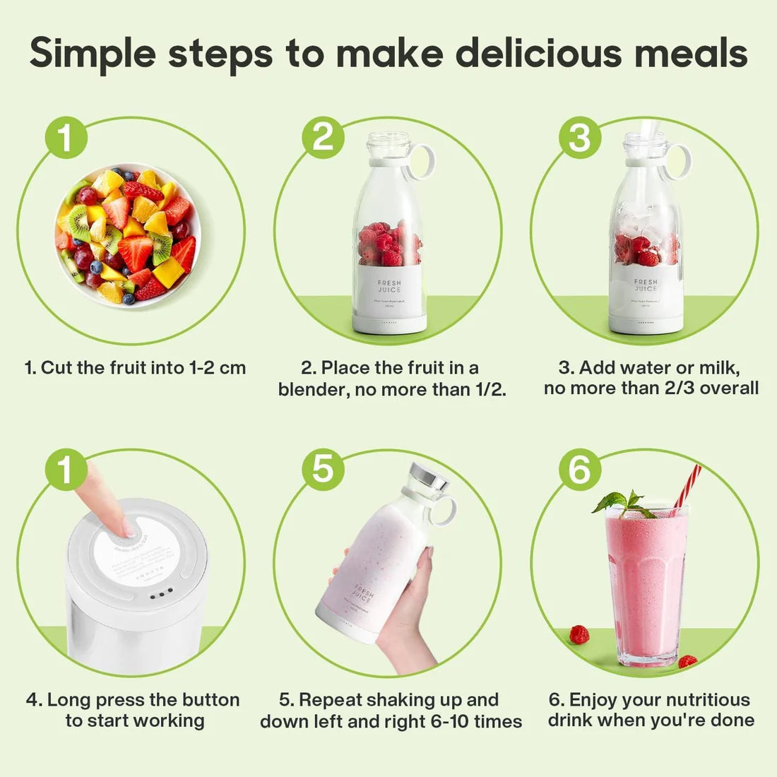 Mini Electric Juicer | Portable USB Blender | Travel-Friendly Smoothie Maker