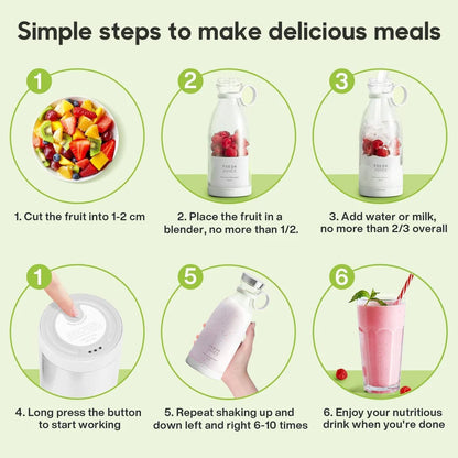 Mini Electric Juicer | Portable USB Blender | Travel-Friendly Smoothie Maker