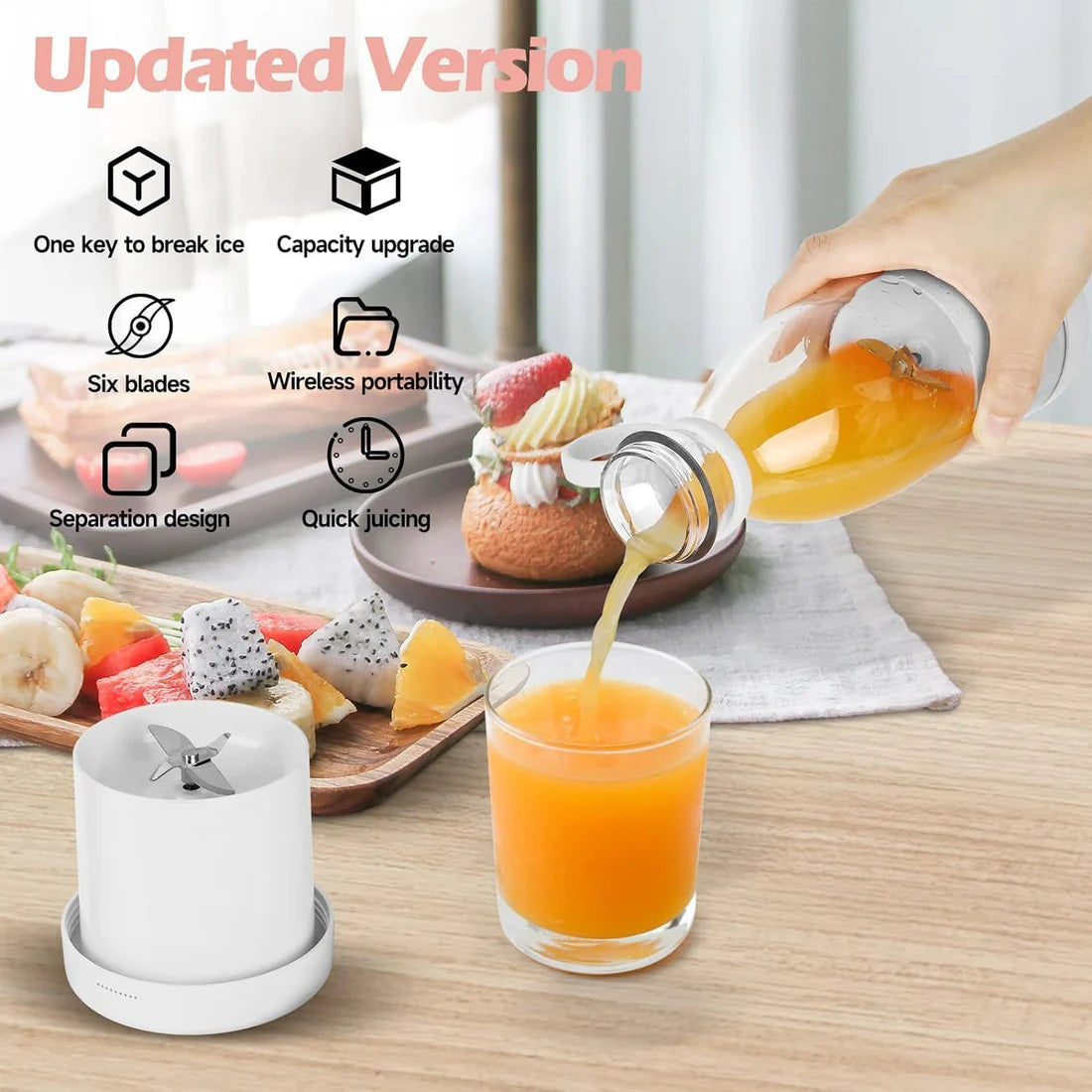Mini Electric Juicer | Portable USB Blender | Travel-Friendly Smoothie Maker