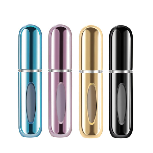 Refillable Perfume Atomizer Bottle, Portable Travel Perfume Mini Spray Bottles, Cologne Dispenser Perfume Bottles, Portable Empty Perfume Spray Bottle for Travel, Perfume Container with Bag (4 Pcs)