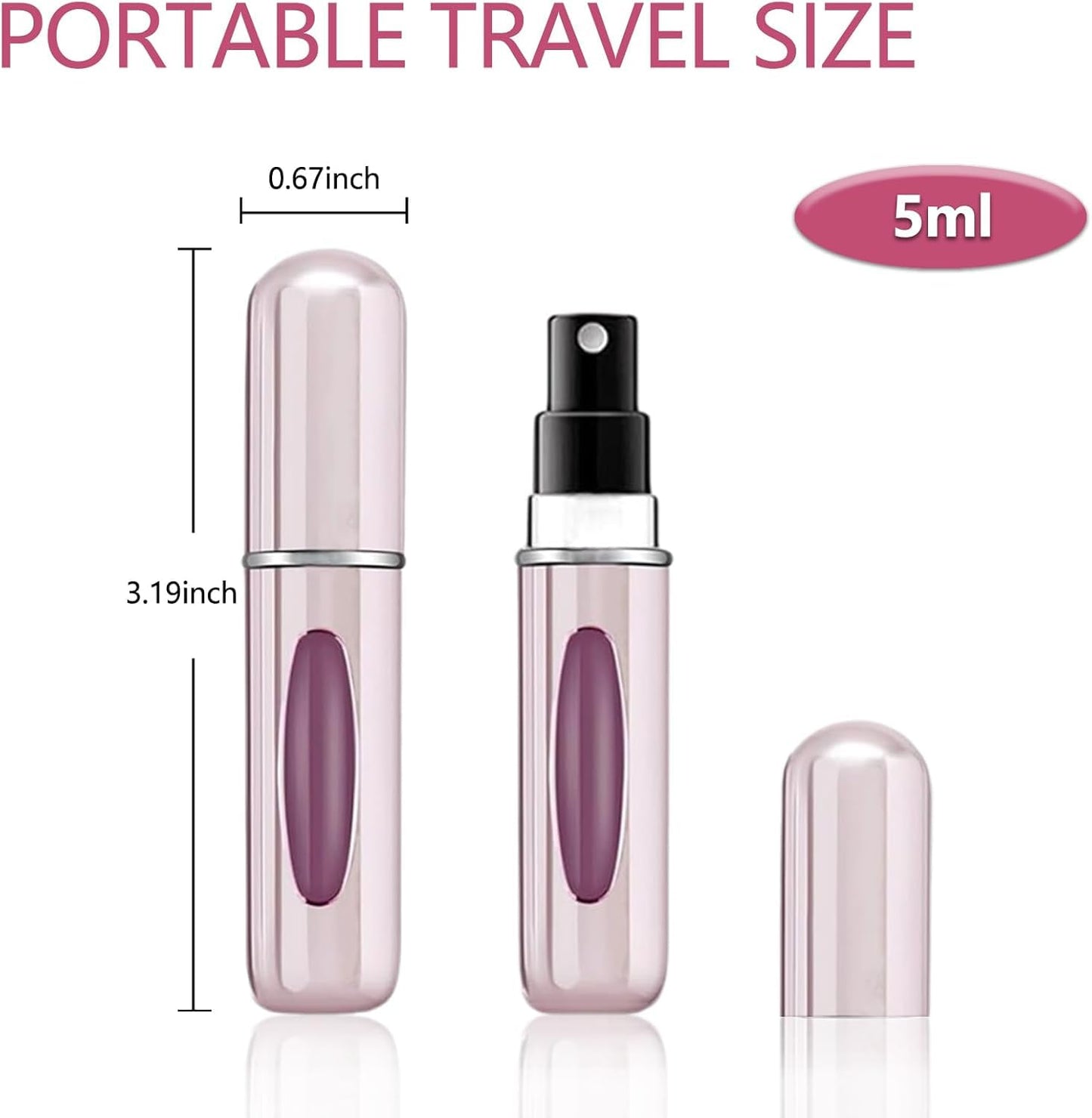 Refillable Perfume Atomizer Bottle, Portable Travel Perfume Mini Spray Bottles, Cologne Dispenser Perfume Bottles, Portable Empty Perfume Spray Bottle for Travel, Perfume Container with Bag (4 Pcs)