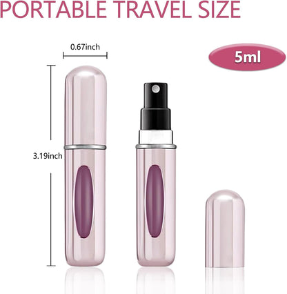 Refillable Perfume Atomizer Bottle, Portable Travel Perfume Mini Spray Bottles, Cologne Dispenser Perfume Bottles, Portable Empty Perfume Spray Bottle for Travel, Perfume Container with Bag (4 Pcs)