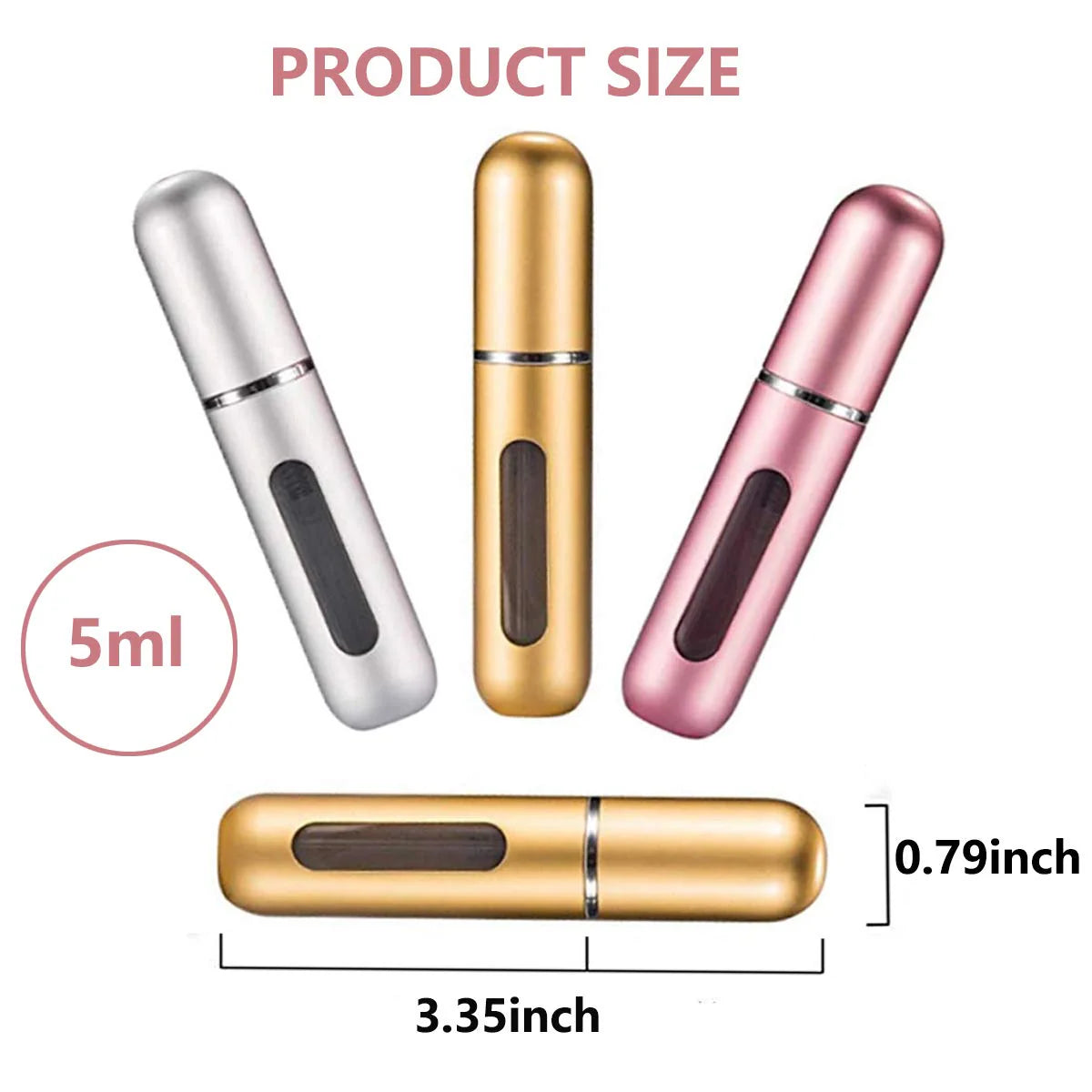 Refillable Perfume Atomizer Bottle, Portable Travel Perfume Mini Spray Bottles, Cologne Dispenser Perfume Bottles, Portable Empty Perfume Spray Bottle for Travel, Perfume Container with Bag (4 Pcs)