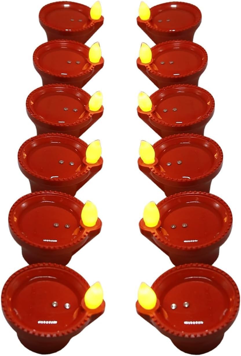 🪔 Pickartme Water LED Sensor Diya for Diwali – Automatic On/Off Floating Diya Lights (Pack of 12)