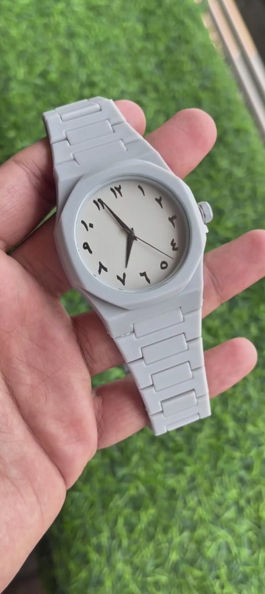 Minimalist Matte White Arabic Numeral Wrist Watch – Unisex Modern Luxury Timepiece